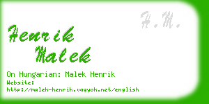 henrik malek business card